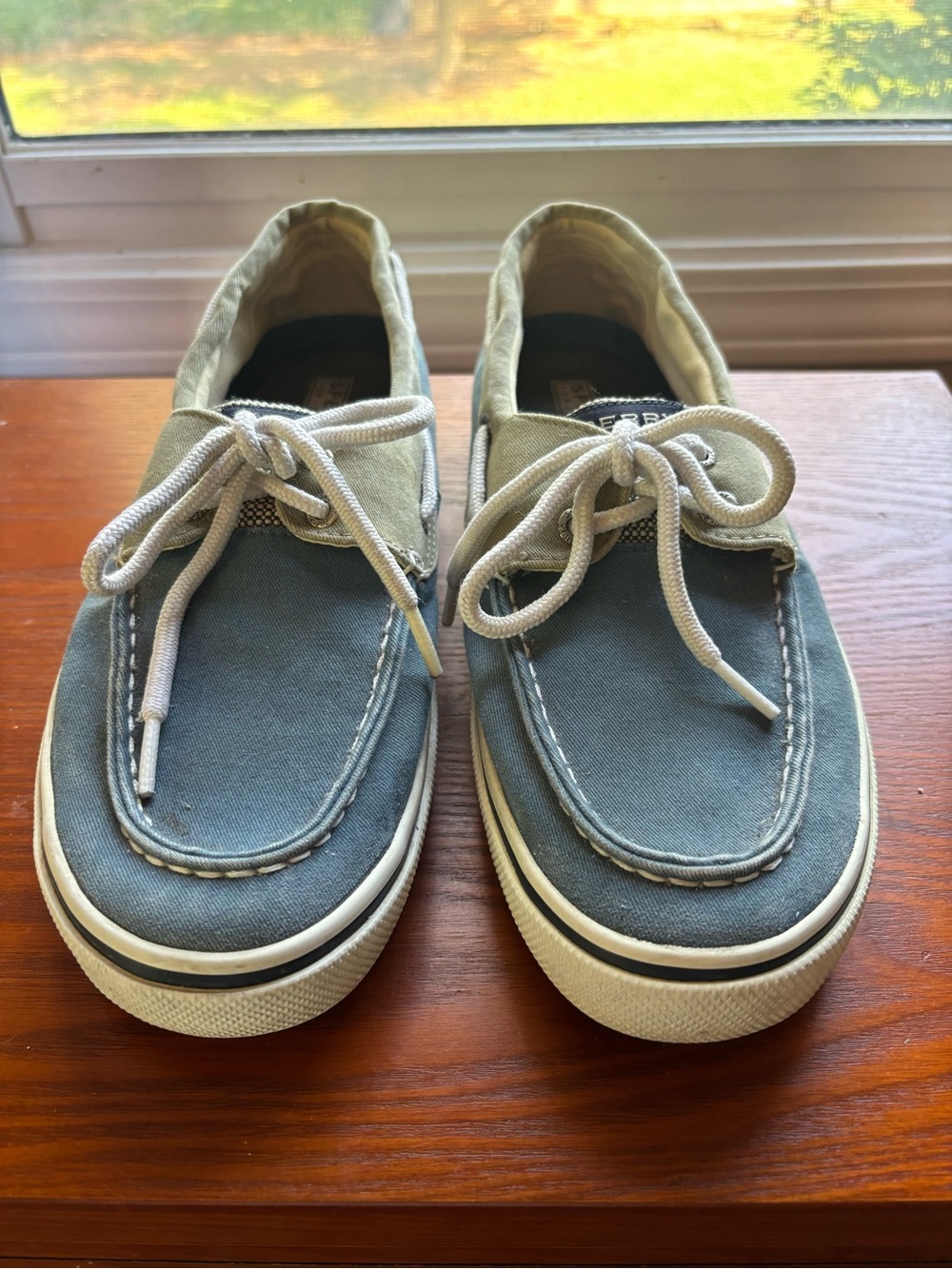 Sperry Top Sider Blue Canvas Lace-Up Men's Shoes Size 9